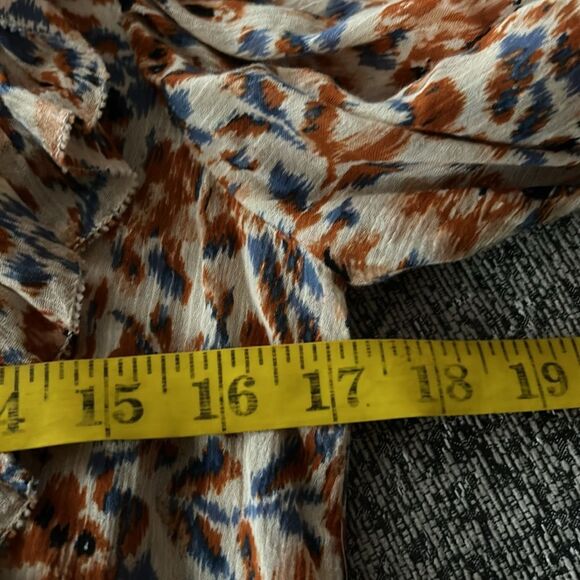 Ulla Johnson Floral Ruffle Blouse - Orange and Blue - Picture 6 of 9